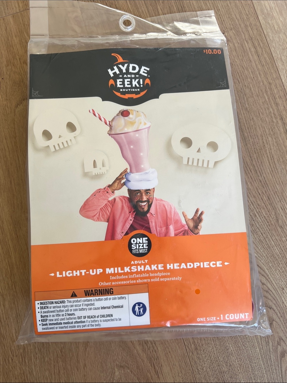 Light-Up Pink Milkshake Headpiece - Adult One Size
